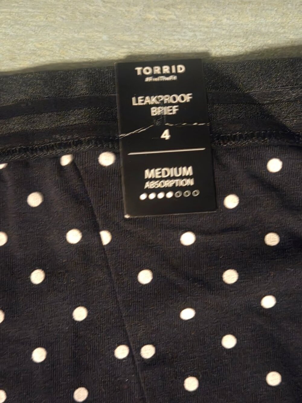 2 Pair Torrid Leakproof Panties Plus Size 4 NWT - Polka Dot & Solid Green - Picture 2 of 9